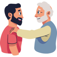 Two men hugging each other, one with a beard and the other with a beard png