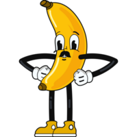 Banana cartoon character with a mustache and a mustache png