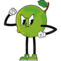 An apple with arms and legs, flexing his muscles png