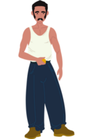 A cartoon man with a mustache and a moustache png