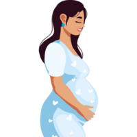 Pregnant woman in blue dress png