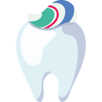 A tooth with a colorful toothpaste on it png