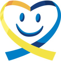 A smiley face with a ribbon around it png