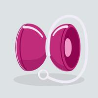 Flat illustration yoyo game, playing yoyo, double styel vector