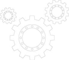 a outline of gears vector