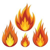 Fire Icons Set vector