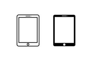 Tablet icon set. Device sign. Tablet line and flat icon. vector