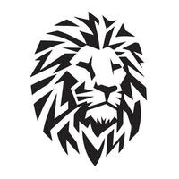 lion's face in a geometric style. white back stencil print, vector