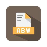 Abw text file format flat icon. symbol document files type. Can be used for websites, software, UI and mobile apps. vector