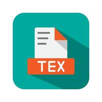 Latex text document file flat icons. symbol files, document type. Can be used for websites, software, UI and mobile apps. vector