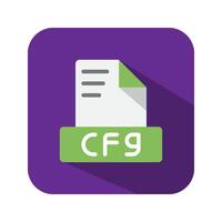 Cfg file type flat icon. symbol archive document file format. Can be used for websites, software, UI and mobile apps. vector