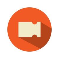 Ticket flat icon. with an orange background. icons business, voucher, admit, seat, theater, invite. vector