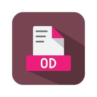 OD modern text flat icons. symbol document files, archive, extension, file type. Can be used for websites, software, UI and mobile apps. vector