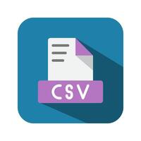 Csv minimalist text file flat icons. symbol document file extension. Can be used for websites, software, UI and mobile apps. vector