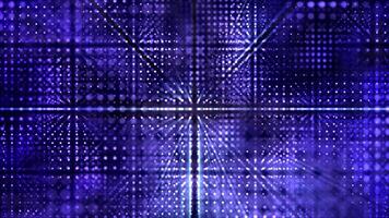 Abstract background with glowing surface of dots. Movements of particles emitting light. Seamless loop 4k video