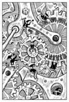 Gremlins. Hand drawn engraved fantasy illustration. Mythology and fairy tale character vector