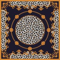 vintage leopard scarf hijab design vector
