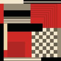 red retro abstract geometric scarf vector