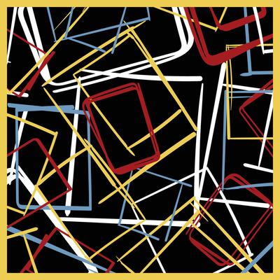 abstract colorful rectangle scribble scarf