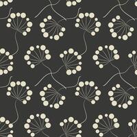 abstract monochrome dandelion seamless pattern vector