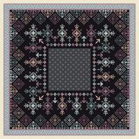 abstract ethnic folk frame scarf vector
