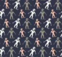 a blue background with a pattern of monkeys and a blue background with a man pointing at the viewer. vector