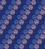 Old motif design concept, a blue floral pattern with a floral design in the middle vector