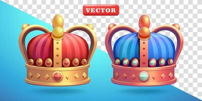King crown, 3d. Suitable for design elements and games vector