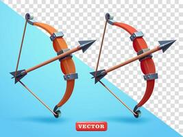 Medieval Archery Bow, 3d. Suitable for games and design elements vector