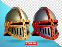 Knight helmet, 3d. Suitable for design elements and games vector