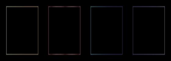 Colored minimalistic geometric frames. Golden, pink, purple square frame vector
