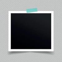 Retro photo frame stuck with sticky tape vector