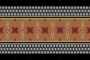 Geometric floral pattern background.flower ethnic pixel pattern. vector