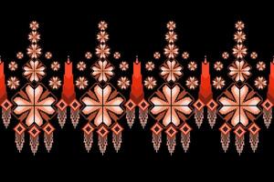 Geometric floral pattern background.flower ethnic pixel pattern. vector