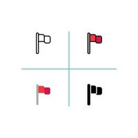 red flag and point Icon vector