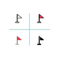 red flag and point Icon vector