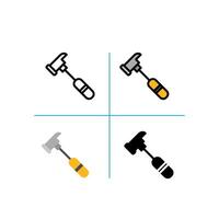 hammer tools and constructions icon vector