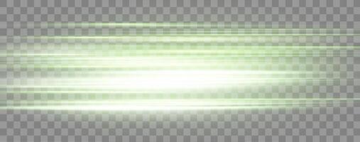Speed rays, velocity light neon flow, zoom in motion effect, green glow speed lines, colorful light trails, stripes. vector