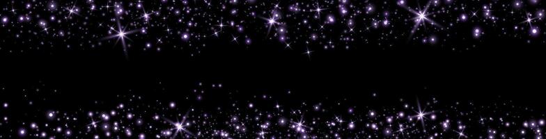 Purple glittering dots, particles, stars magic sparks. Glow flare light effect. Violet luminous points. vector