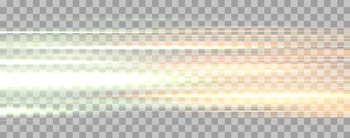Speed rays, velocity light neon flow, zoom in motion effect, green glow speed lines, colorful light trails, stripes. vector