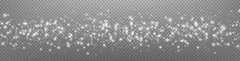 White glittering dots, particles, stars magic sparks. Glow flare light effect. Silver luminous points. vector