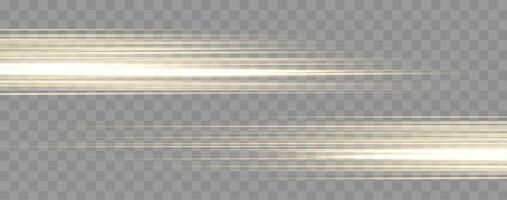 Speed rays, velocity light neon flow, zoom in motion effect, gold glow speed lines, colorful light trails, stripes. vector