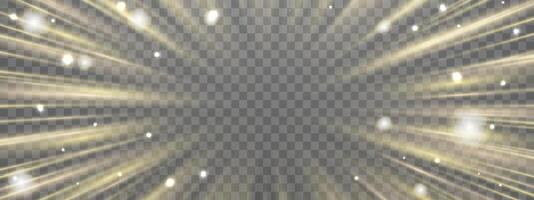 Radial speed rays, light neon flow, zoom in motion effect, gold glow speed lines, colorful light trails, perspective stripes. vector