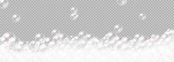 Realistic illustration of soap foam bubble. Illustrating cleaning supplies and frothy bath experience rendered in 3d with transparency vector