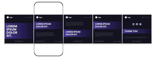 Carousel post template set, Modern business carousel post design, Editable social media carousel post. eps 10 vector