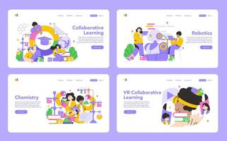 Collaborative Learning. Flat Illustration vector
