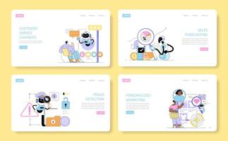 Artificial intelligence in business. Flat Illustration vector