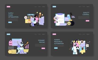 Artificial intelligence in business. Flat Illustration vector