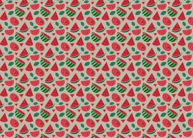 Seamless pattern with watermelons and strawberries vector