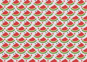 Seamless pattern with watermelons. illustration of fruits in cartoon style. vector